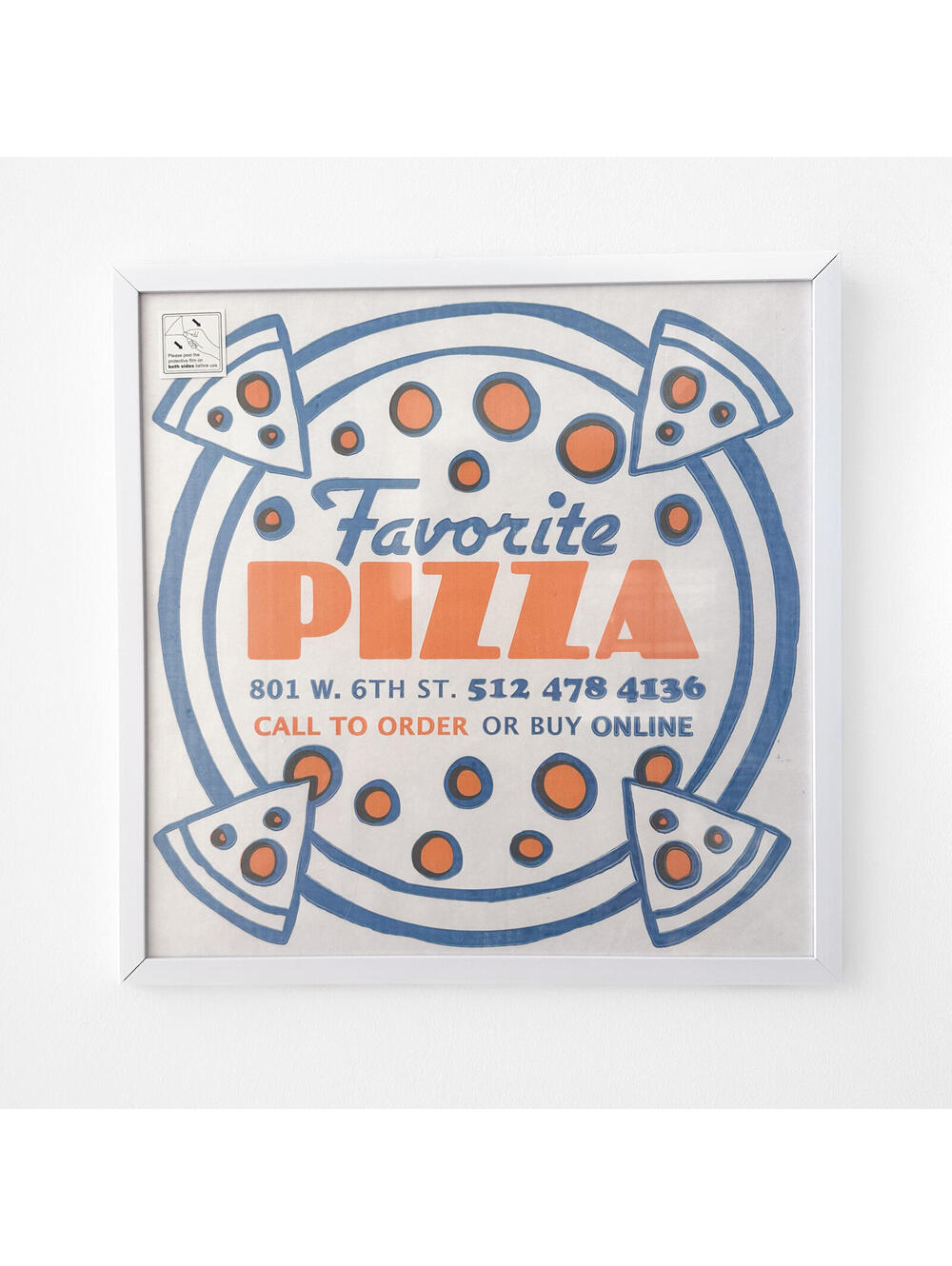Favorite Pizza Box Graphic Framed Art Print – 16x16 - 2 for Sale